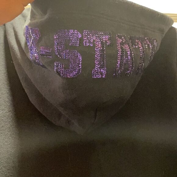 ✨Victoria’s Secret Pink black K-State hoodie - Picture 6 of 7